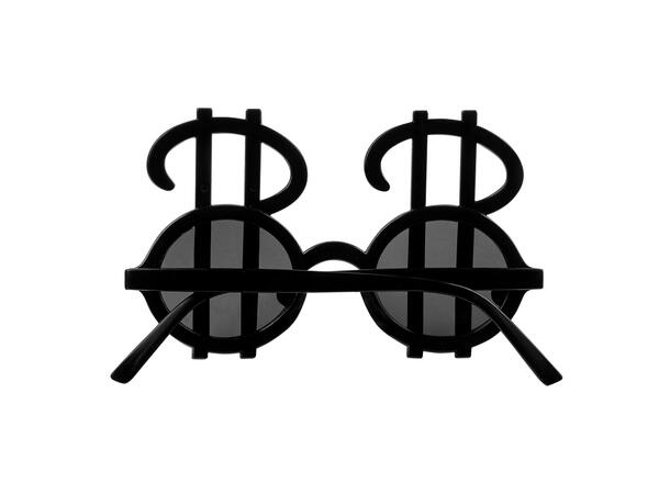 Partybriller - "$"-tegn - Gull 1 Par briller i plast 