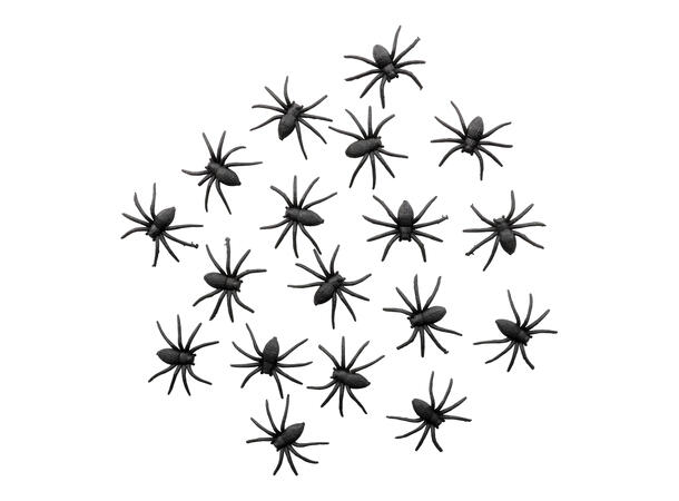 Pose med sorte eddekopper 18 Edderkopper i plast 