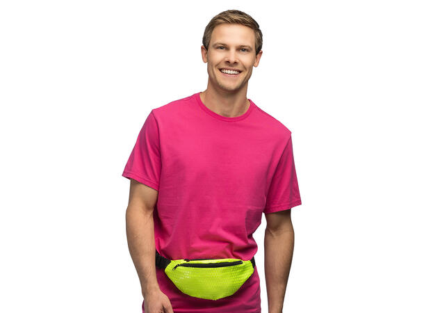 Rumpetaske m/Paljetter - Neon Gul 1 Caps til voksen - Onesize 