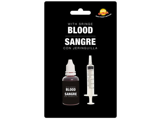 Sprøyte og flaske blod 1 Sprøyte og flaske m 20ml blod 