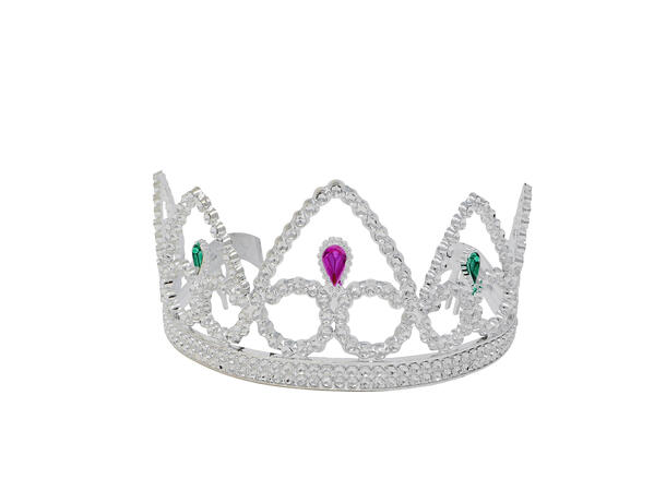 Sølvtiara - m/fargede stener 1 Tiara i PVC 