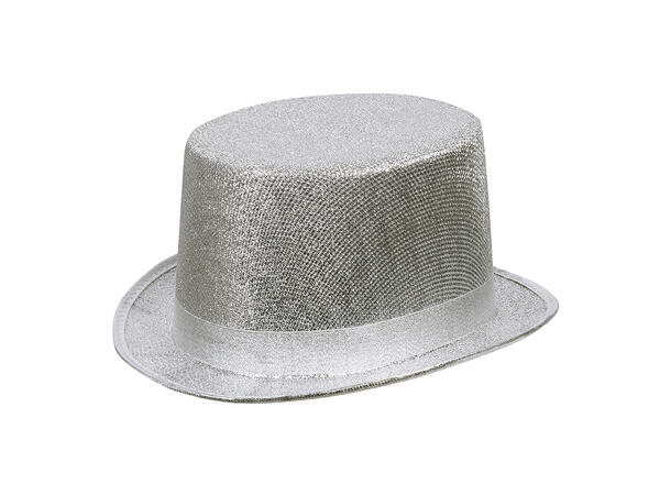 Flosshatt - Glitter sølv 1 hatt til voksen - Polyester - 59cm