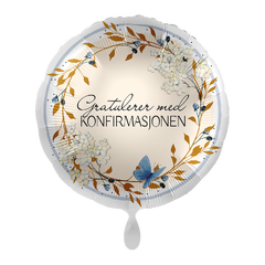 Gratulerer med konfirmajsonen - Gylden 1 Folieballong rund - 17" - (43cm)