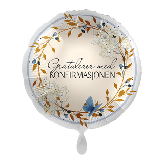 Gratulerer med konfirmajsonen - Gylden 1 Folieballong rund - 17" - (43cm)