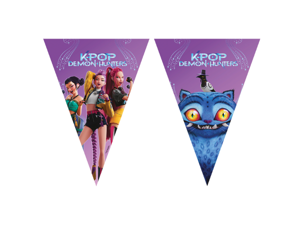 K-Pop Demon Hunters 1 FSC - Papir flaggbanner (9 flagg) 