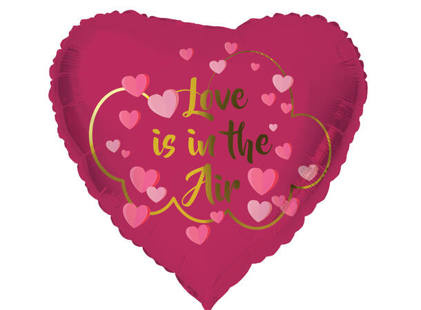 Rød hjerteballong - "Love is in the air" 1 Folieballong hjerte - 43cm (18") 