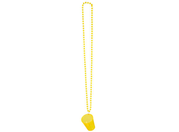 Shotglass i kjede - 4 farger 24 stk:  12 rosa, 4 blå/grønn/oransje