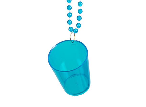 Shotglass i kjede - 4 farger 24 stk:  12 rosa, 4 blå/grønn/oransje 