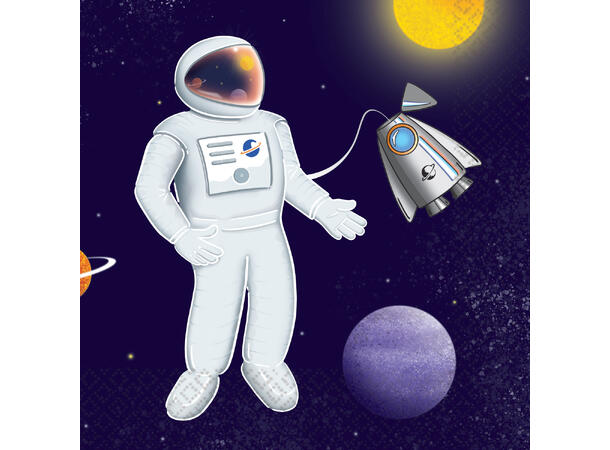 Space Party 16 Lunsjservietter - 33x33cm 