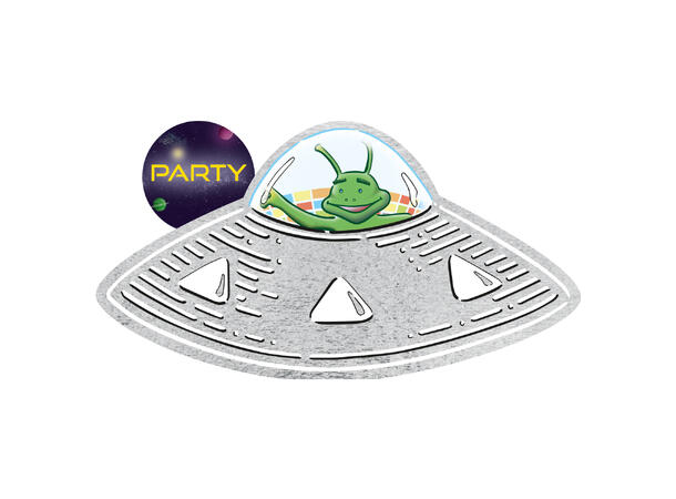 Space Party 8 Invitasjoner m/konvolutt 