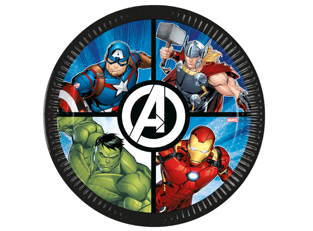 Avengers Evergreen 8 FSC Plastfrie Tallerkener i papir 23cm