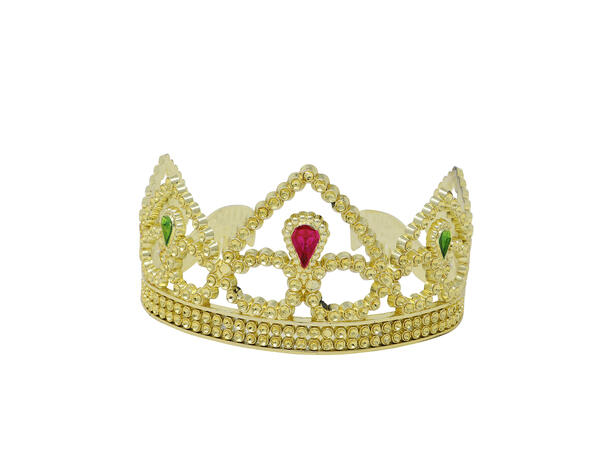 Gulltiara - m/fargede stener 1 Tiara i PVC 