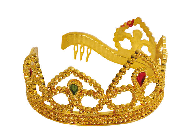 Gulltiara - m/fargede stener 1 Tiara i PVC 