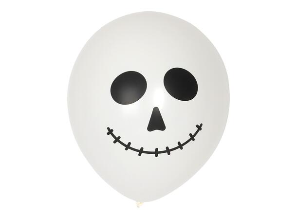Halloween ballonger - Hvit/oransje 6 gummiballonger - 30cm (12")