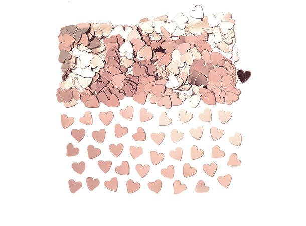 Konfetti - Hjerter - Rosegull 14g 