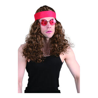 Parykk - Hippie lang - brun 1 Parykk til voksen - Onesize