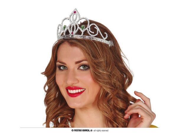 Tiara - Sølv m/stener 1 Tiara i PVC 