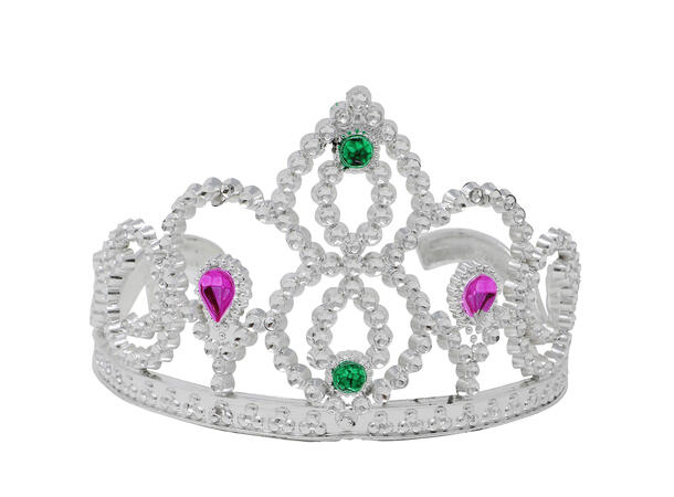 Tiara - Sølv m/stener 1 Tiara i PVC 