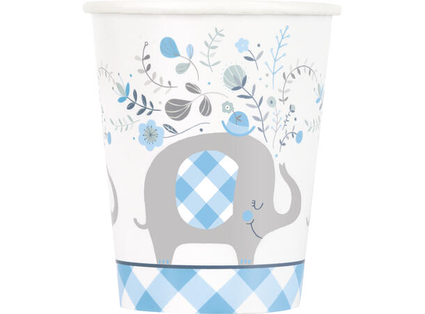 Blue Floral Elephant 8 Kopper i papp - 2,5dl 
