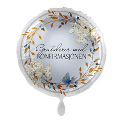Gratulerer med konfirmajsonen - Gylden 1 Folieballong rund - 17" - (43cm)
