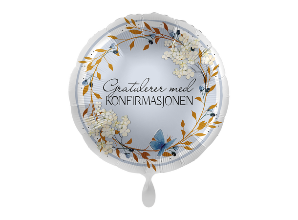 Gratulerer med konfirmajsonen - Gylden 1 Folieballong rund - 17" - (43cm) 