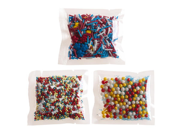 Kakestrøssel - Paw Patrol - 3 varianter 1 Pakke med 3 poser kakepynt - 70g 