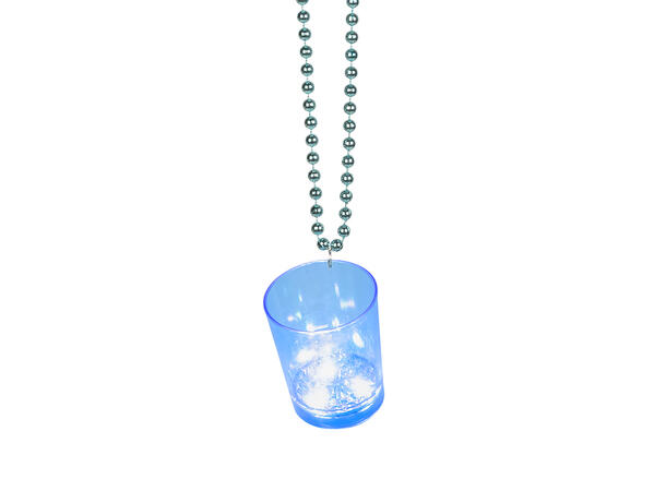 LED Shotteglass med kjede - 4 farger 4 Shotteglass i plast med LED lys 