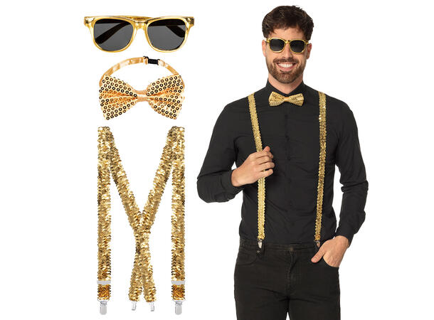 Sett - Briller, Sløyfe buksesæler - Gull 1 Sett