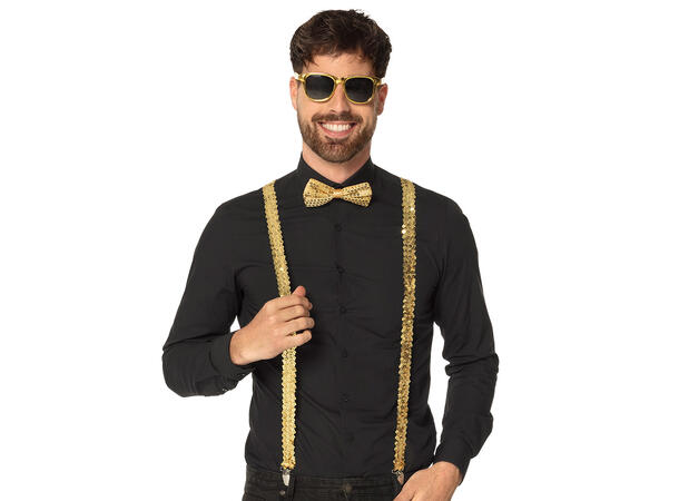 Sett - Briller, Sløyfe buksesæler - Gull 1 Sett