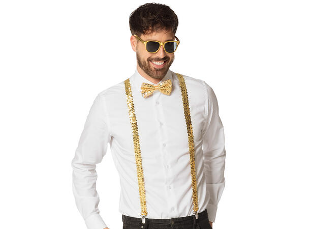 Sett - Briller, Sløyfe buksesæler - Gull 1 Sett