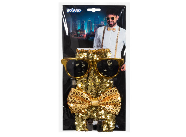 Sett - Briller, Sløyfe buksesæler - Gull 1 Sett