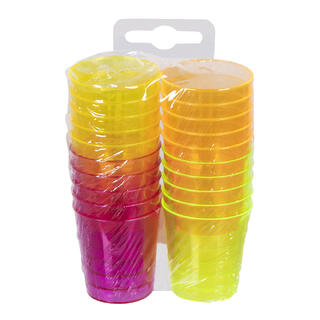 Shotteglass - UV - 3 farger 22 plastikk shotteglass i 3 farger