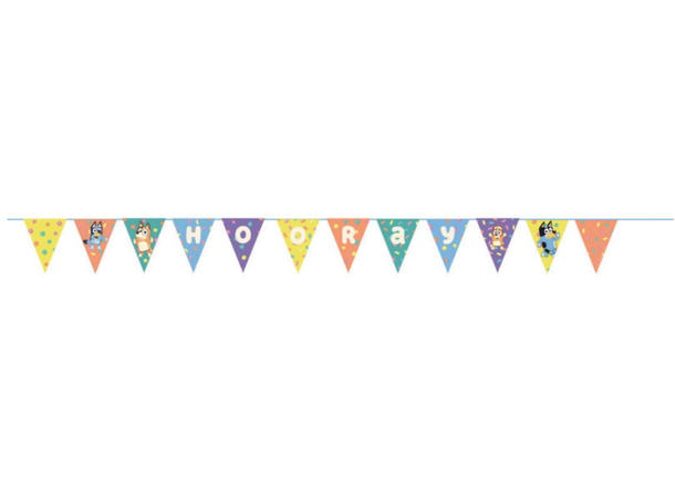 Bluey - "Hooray" 1 Flaggbanner i papir - ca 1,83m 
