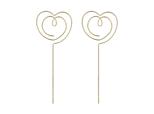 Cake topper - Hjerte , gull 1 Kaketopp i metall - 12x4,5 cm 