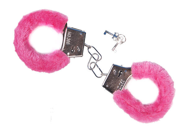 Håndjern - Rosa med pels 1 Par håndjern  til voksen 