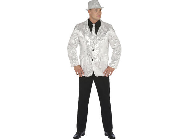 Dressjakke - Sølv m/paljetter 1 Jakke til herre - Str 54-56 (XL) 
