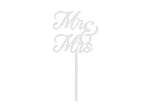 Cake topper- MR & MRS , Hvit 1 Kaketopp - 16,5 cm 