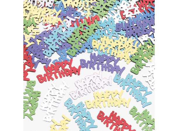 Konfetti - "Happy Birthday" - Fargerik Metallic - 14g 